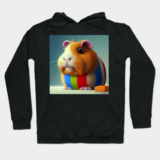 Funny  Guinea Pig in a Striped Sweater Hoodie by kansaikate